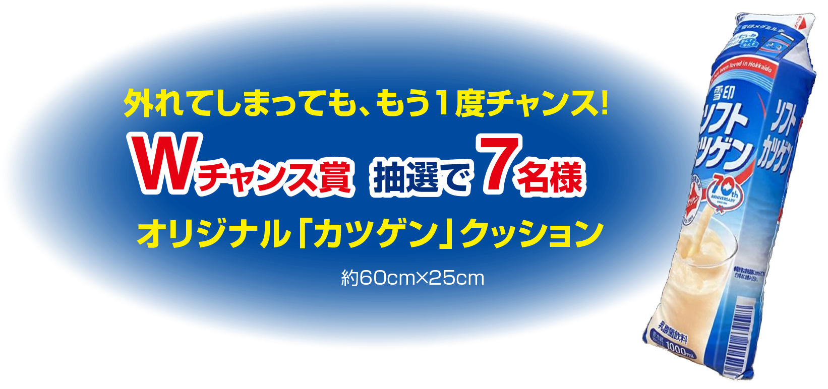 Wチャンス賞 オリジナル「カツゲン」クッション  